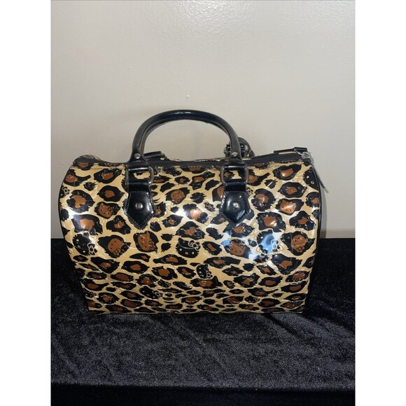 Hello Kitty Leopard Print Handbag With Black Handles & Tag - Picture 7 of 16